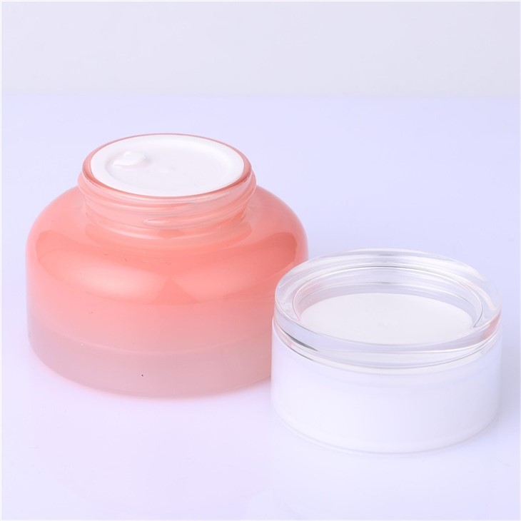 Peach-Pink Cream Glass Jar