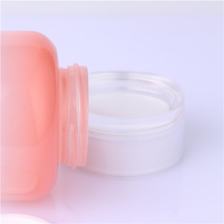 Peach-Pink Cream Glass Jar
