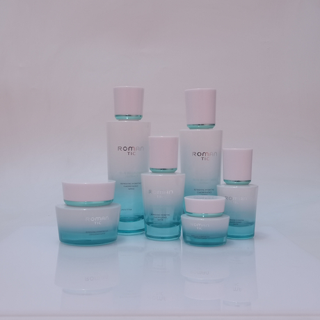 Irregularly Cosmetic Glass Set Bottle and Jar