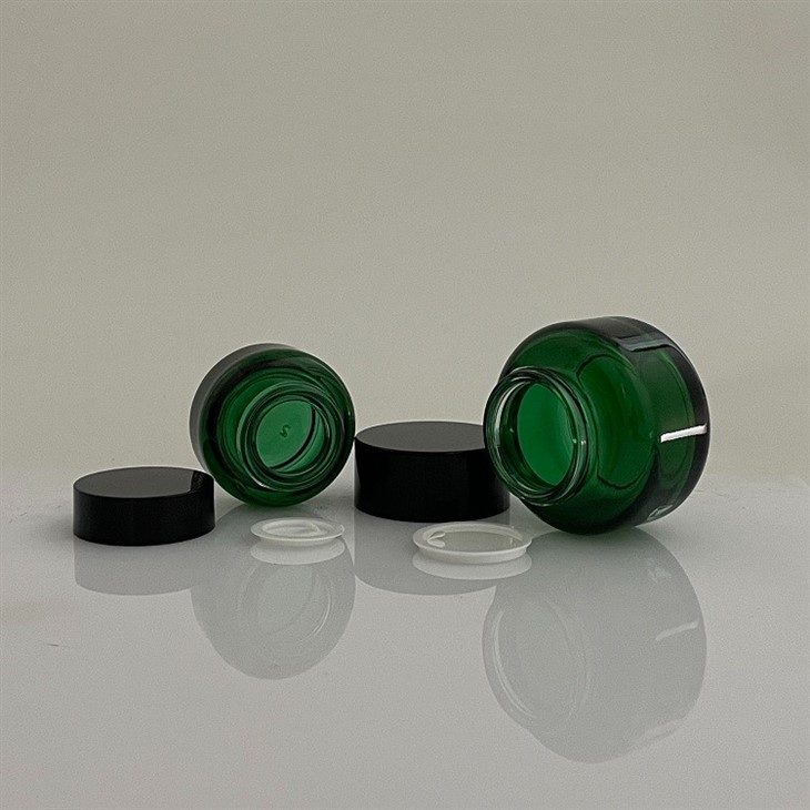 Green Glass Cosmetic Packaging Set