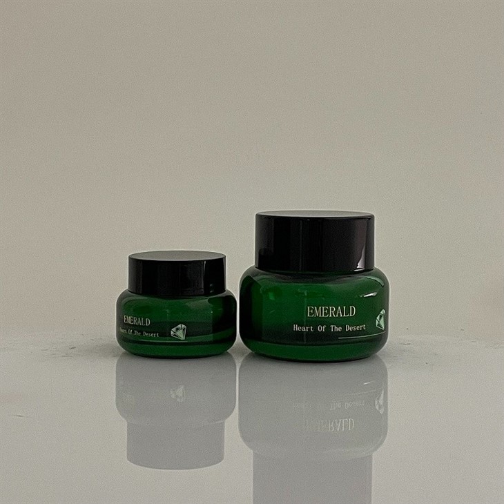 Green Glass Cosmetic Packaging Set