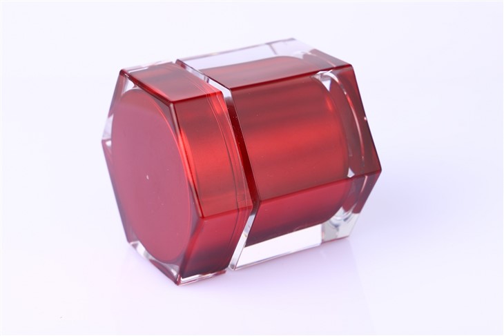 Metallic Red Prismatic Acrylic Jar
