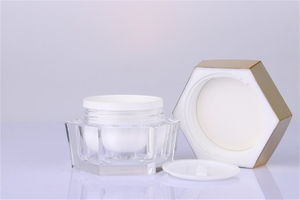 Hexagonal PMMA Cream Jar
