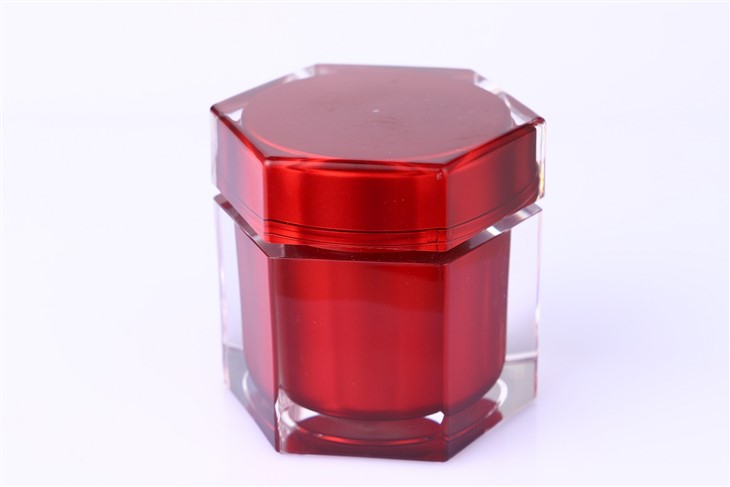 Metallic Red Prismatic Acrylic Jar