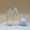Square 30ml Glass Lotion Pump Bottle Ball Cap
