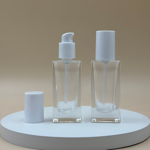 50ml Square Glass Pump Bottle