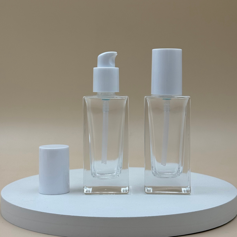 50ml Square Glass Pump Bottle