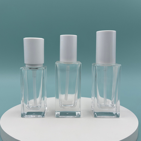 30ml Clear Glass Square Pump Bottle