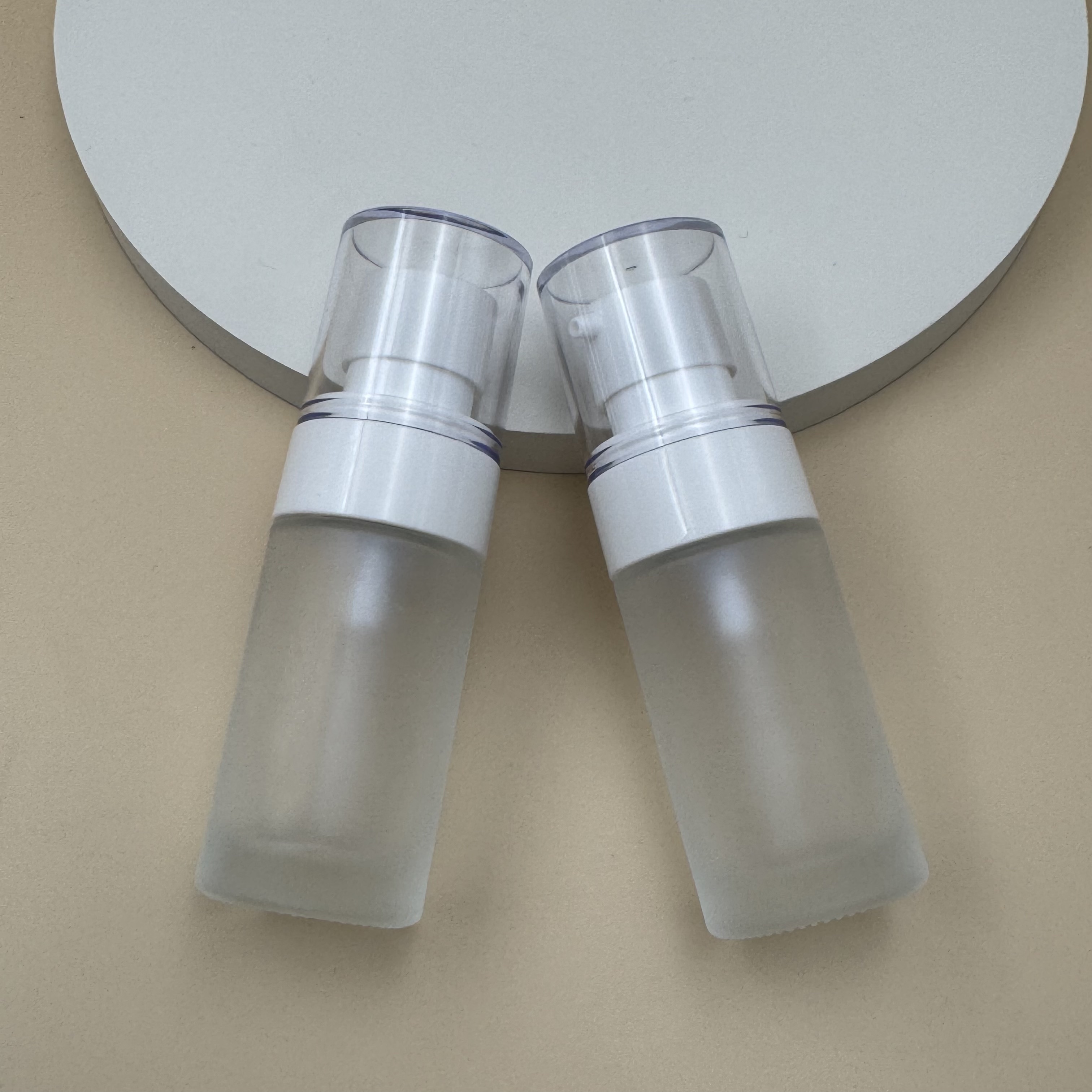 20ml Empty Skincare Lotion Pump Glass Bottle