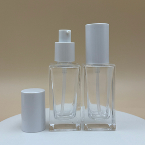 50ml Square Glass Bottle with Lotion Pump
