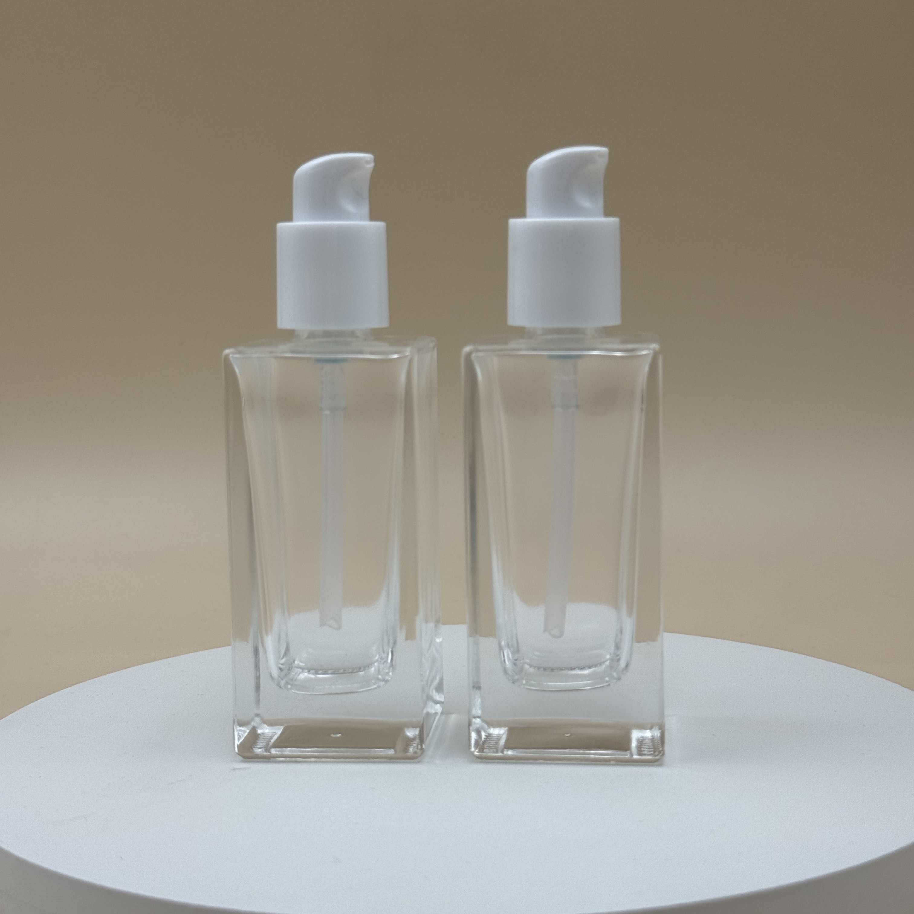 50ml Square Glass Pump Bottle