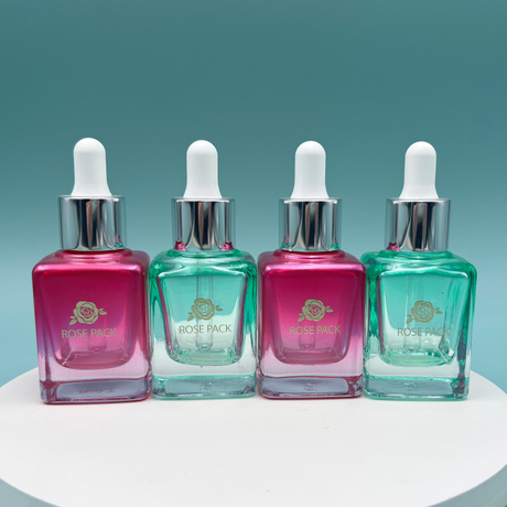 30ml Colored Glass Square Dropper Bottle