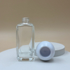 Square 30ml Glass Lotion Pump Bottle Ball Cap