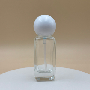 Square 30ml Glass Lotion Pump Bottle Ball Cap