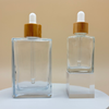 100ml Clear Glass Square Bamboo Dropper Bottle