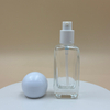 Square 30ml Glass Lotion Pump Bottle Ball Cap