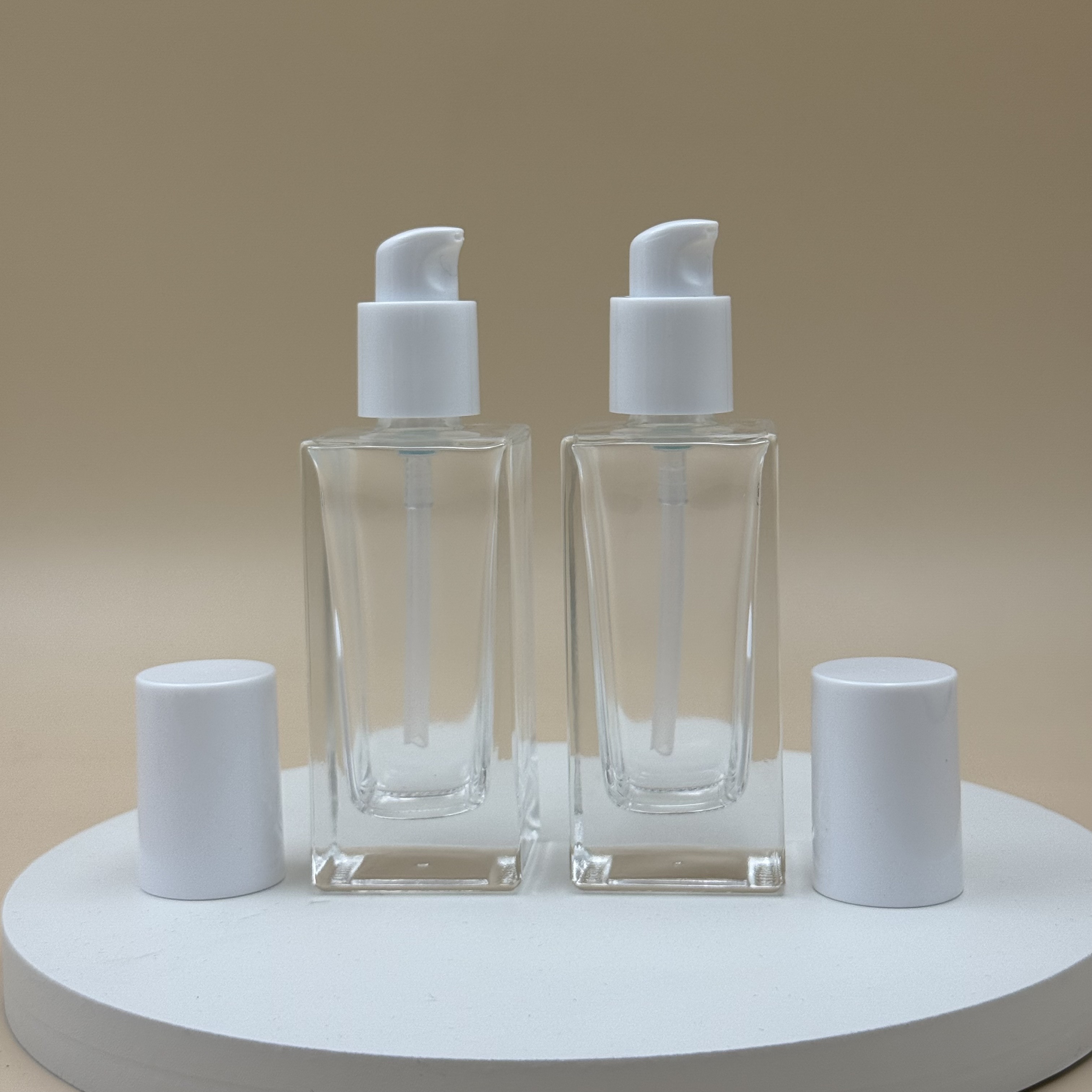 50ml Square Glass Pump Bottle