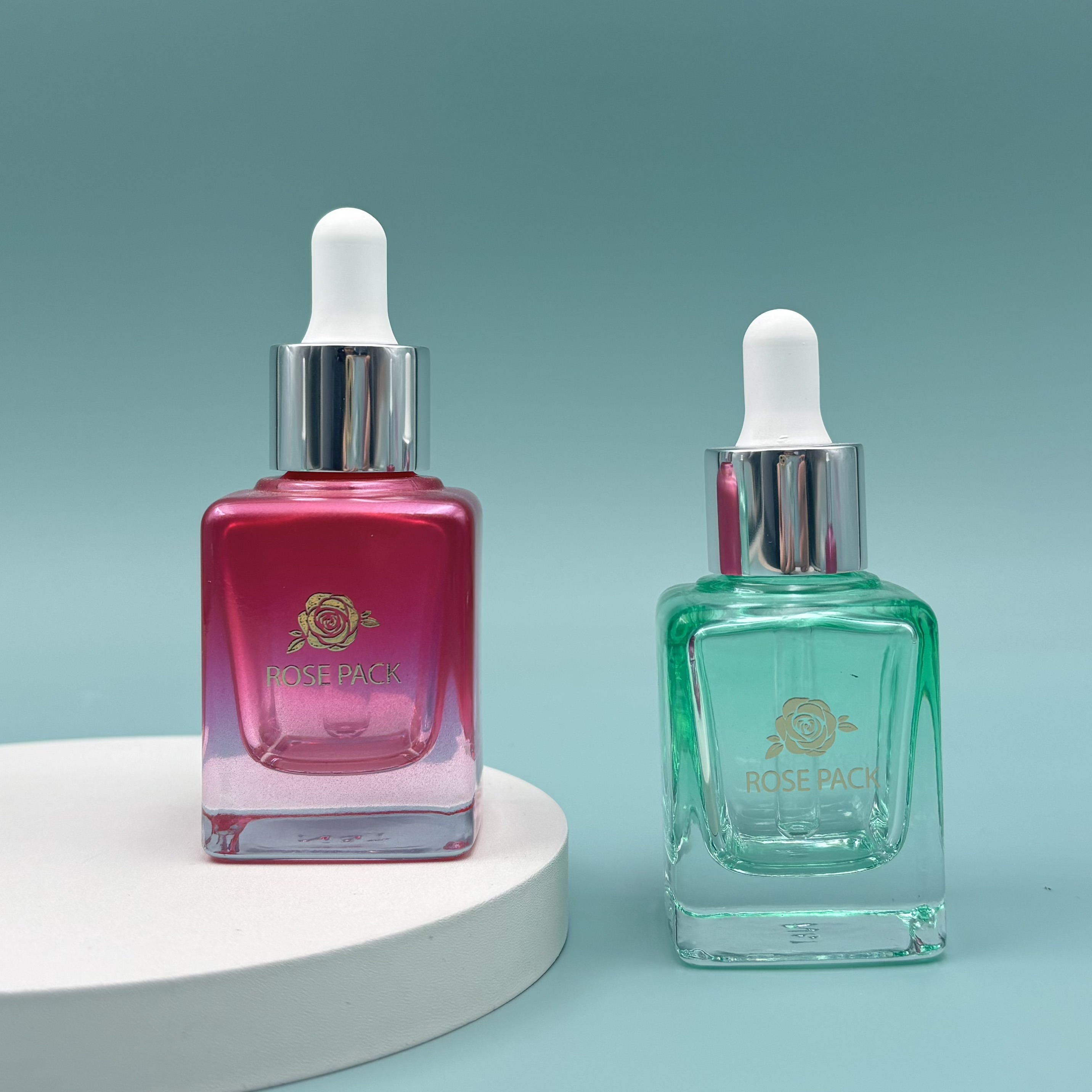 30ml Colored Glass Square Dropper Bottle