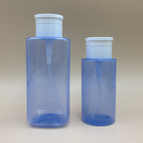 200ml/500ml Nail Polish Remover Packaging Transparent Blue Plastic Bottle