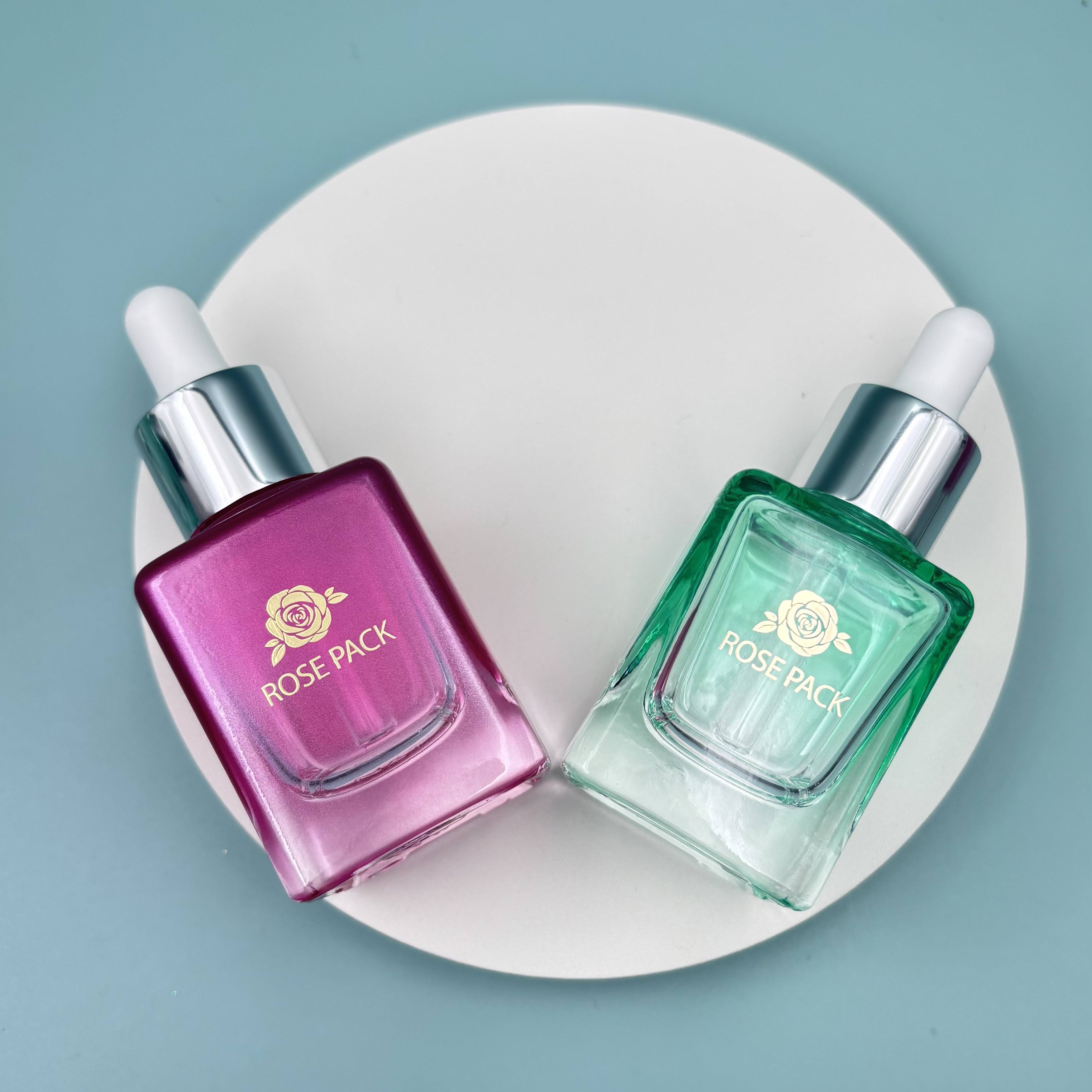 30ml Colored Glass Square Dropper Bottle