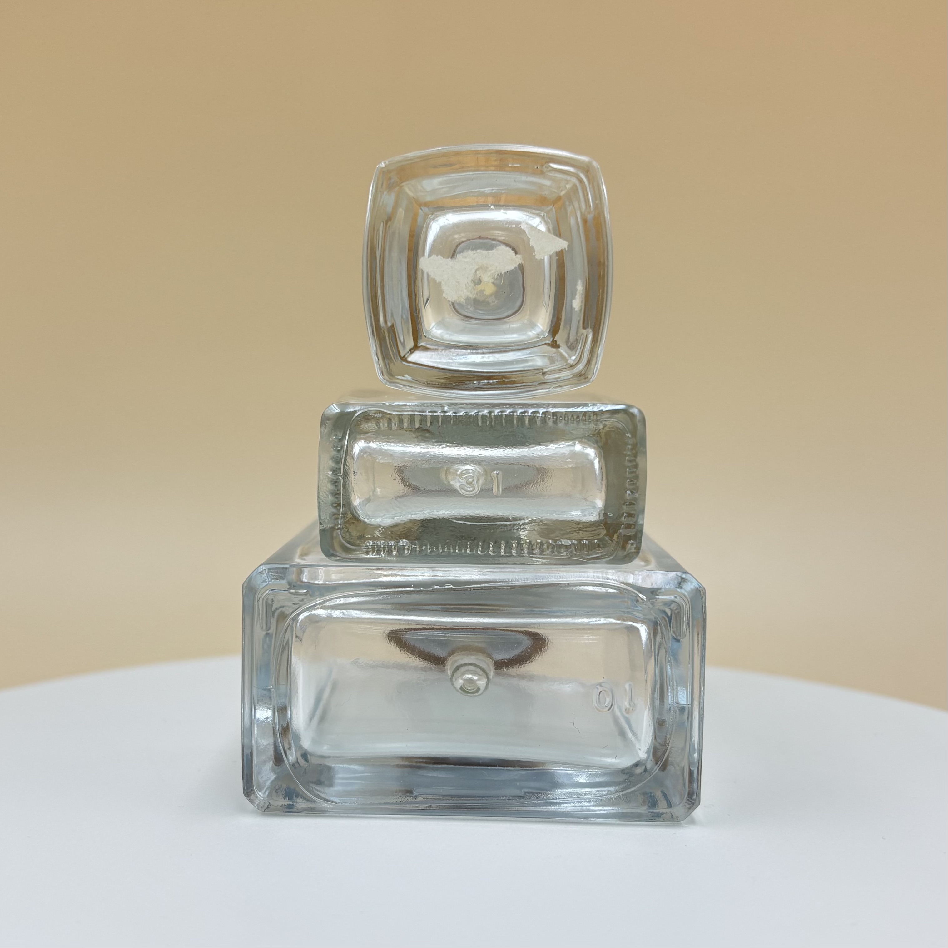 100ml Clear Glass Square Bamboo Dropper Bottle