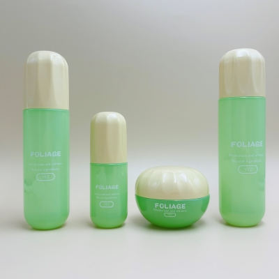 Unique Round‑Cap Green Skincare Packaging Set
