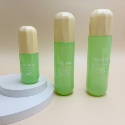 Unique Round‑Cap Green Skincare Packaging Set